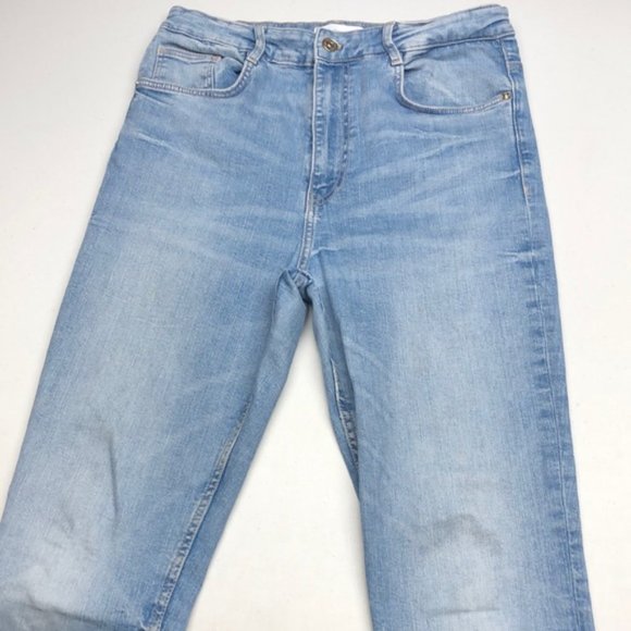 DESIGNER ZARA LIGHTWASH HIGH-RISE SKINNY JEANS 10/30x28 ⭐ - Picture 5 of 8